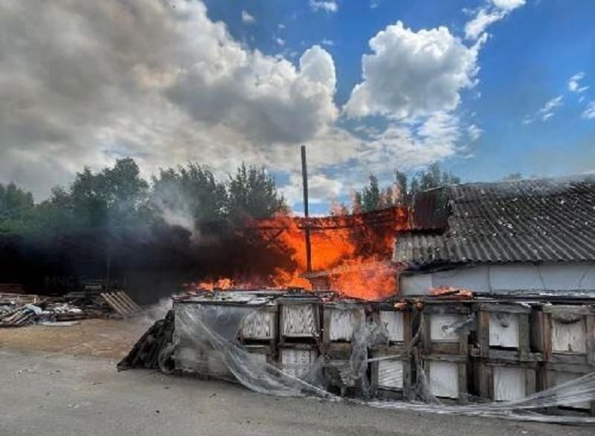 Пилорама загорелась в Калуге
